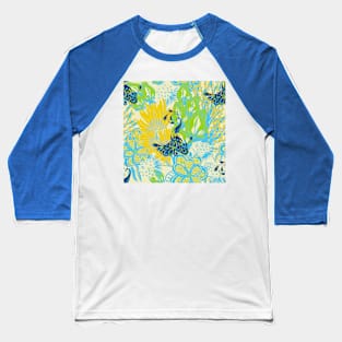 floral peacock Baseball T-Shirt